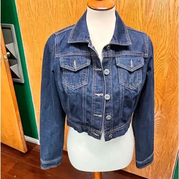 EUC Mossimo Supply Co Short Denim Jacket Size Medium #BK5 - Picture 1 of 7